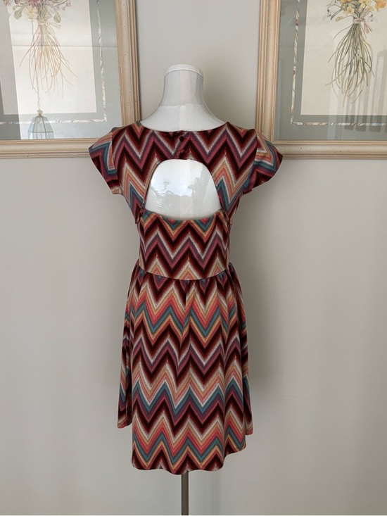 Chevron Fit and Flare Mini Dress - Picture 5 of 9